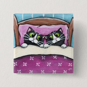 Cats in Bed Button