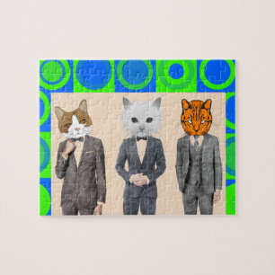 CATS IN BUSINESS SUITS FUNNY CAT JIGSAW PUZZLE