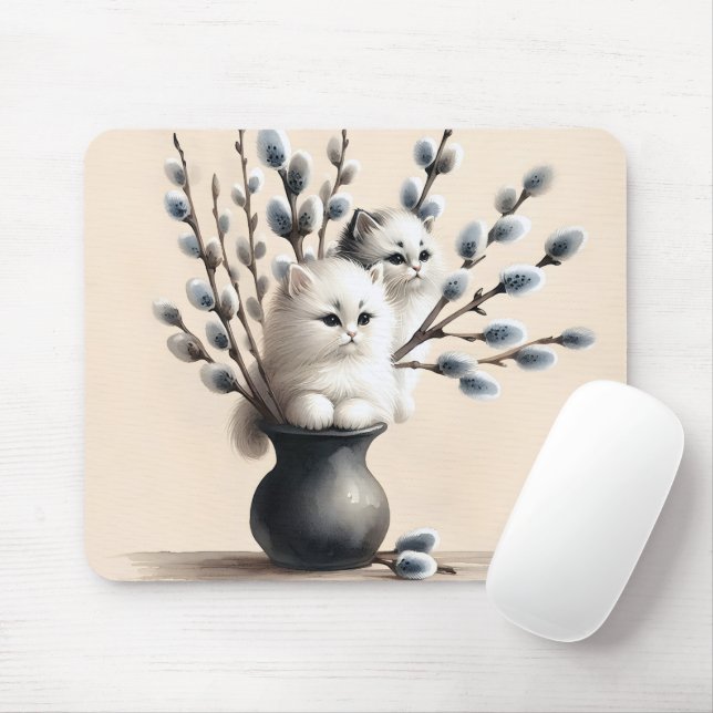 Cats In Catkins Mouse Mat (With Mouse)