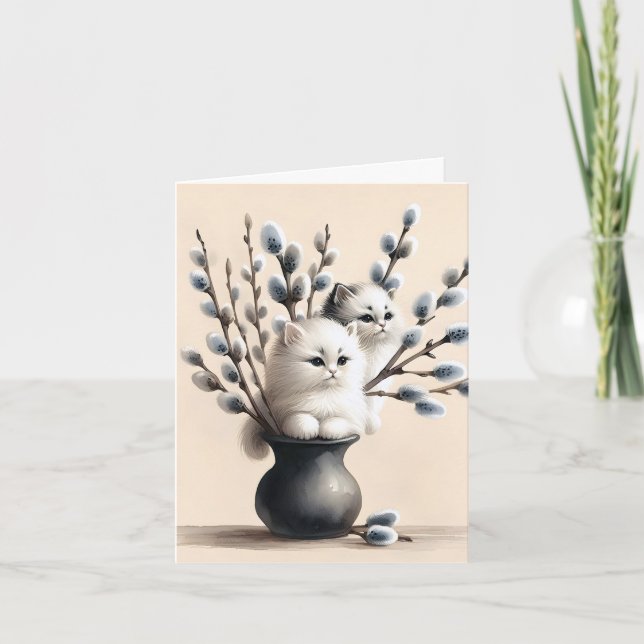 Cats In Catkins Note Card (Front)