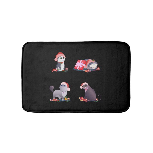 Cats In Christmas Cute Animal cat lovers   Bath Mat (Front)