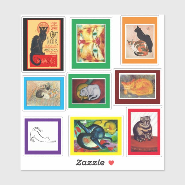 Cats in Famous Art Sticker (Sheet)