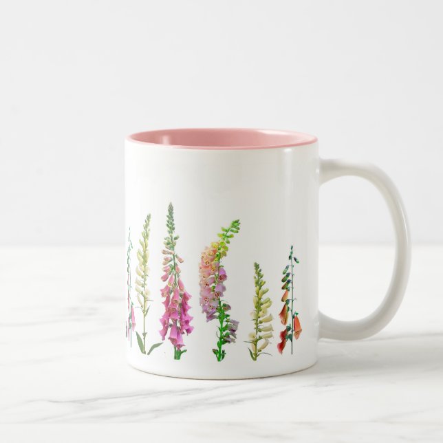 Cats in Foxglove Two-Tone Coffee Mug (Right)