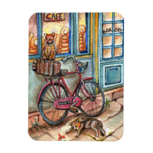 Cats in Front of Bakery Magnet