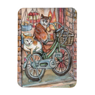 Cats in front of Meat Shop Magnet