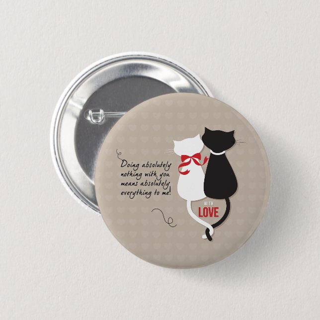 Cats in Love 6 Cm Round Badge (Front & Back)
