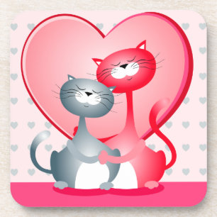 Cats in love, coaster