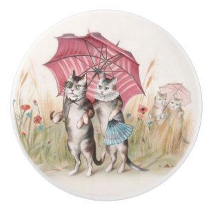 Cats in Love Cute Decorative Knob