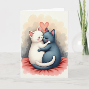 Cats In Love Hug Card