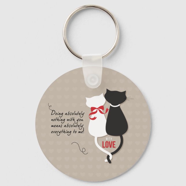 Cats in Love Key Ring (Front)