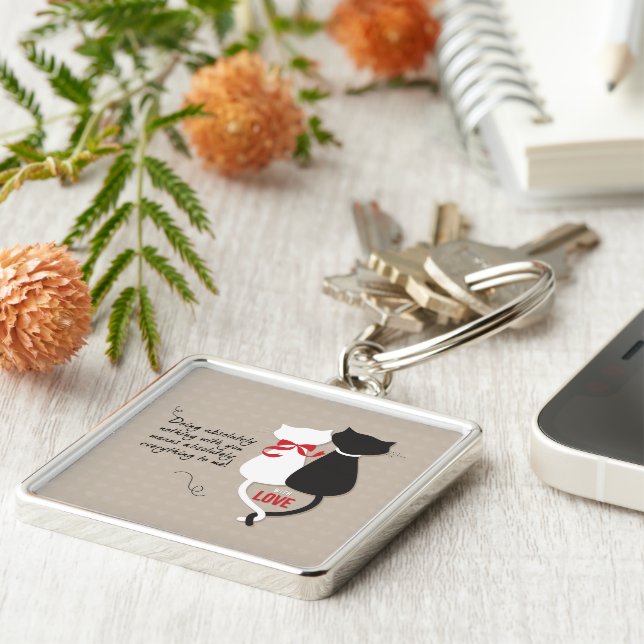 Cats in Love Key Ring (Side)