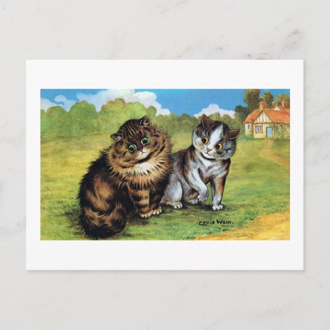 Cats in Love, Louis Wain Postcard (Front)
