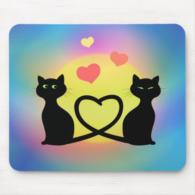 Cats In Love Mouse Mat (Front)