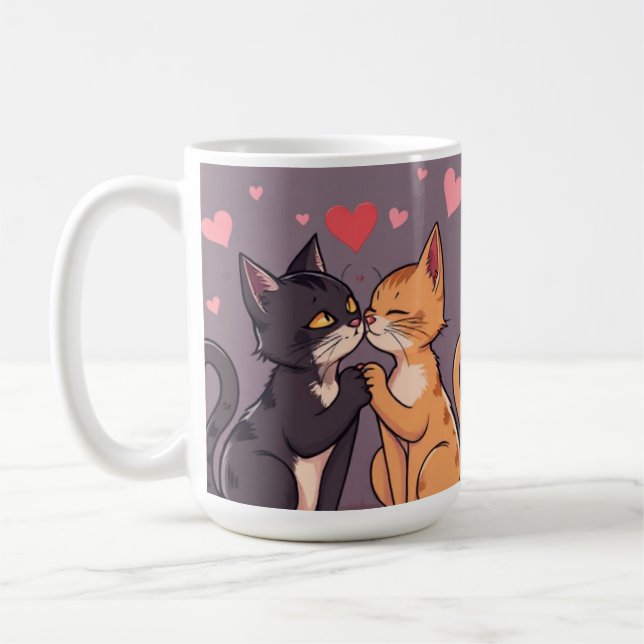 Cats in love mug Valentine’s Day (Left)