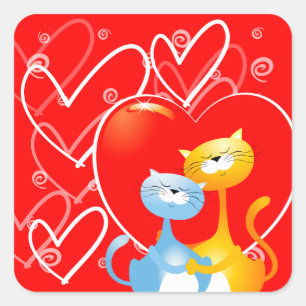 Cats in love, sticker