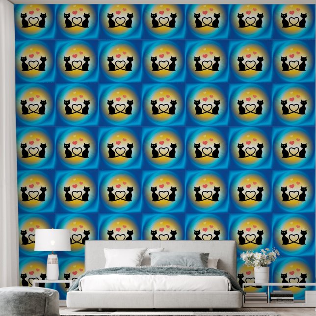 Cats in Love Wallpaper (Bedroom)