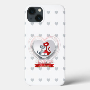 Cats in Love with Heart iPhone 13 Case