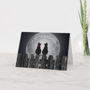 Cats in Moonlight with Names  Card