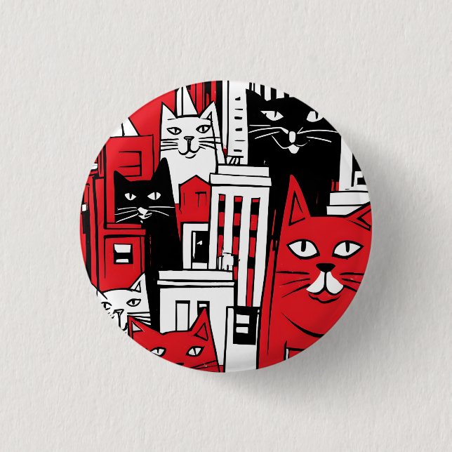 Cats in New York 3 Cm Round Badge (Front)