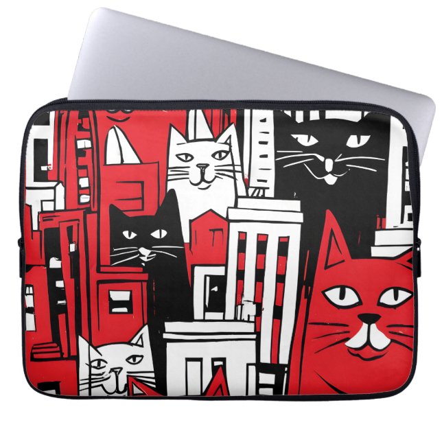 Cats in New York Laptop Sleeve (Front)