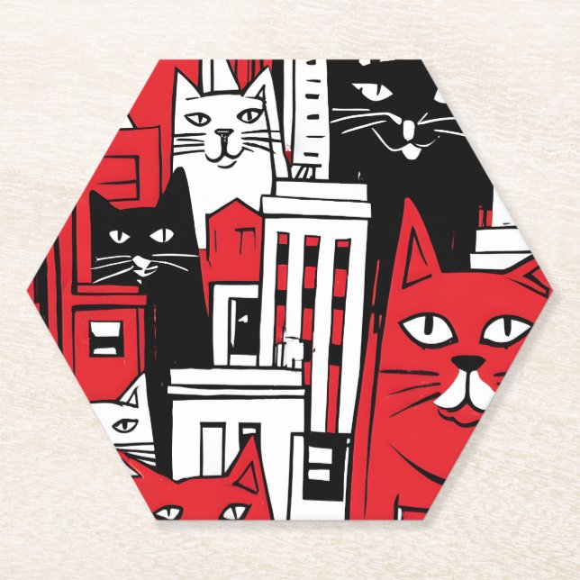 Cats in New York Paper Coaster (Front)