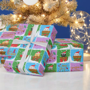 Cats in Presents Holidays Pattern Wrapping Paper