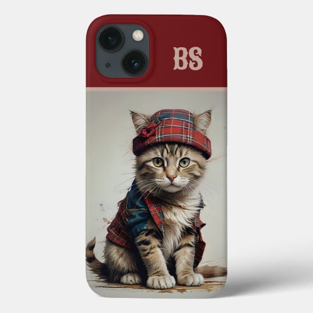 Cats in Scottish Disguise – charming tartan cats Case-Mate iPhone Case (Back)