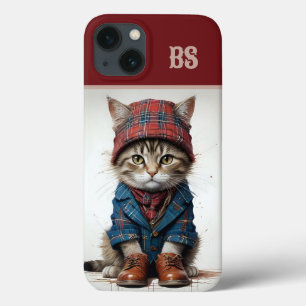Cats in Scottish Disguise – charming tartan cats iPhone 13 Case