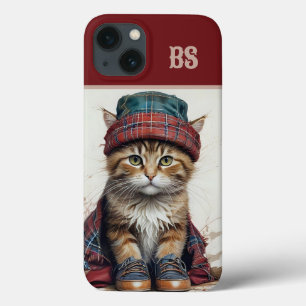 Cats in Scottish Disguise – charming tartan cats iPhone 13 Case