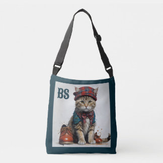 Cats in Scottish Disguise – charming tartan cats Crossbody Bag