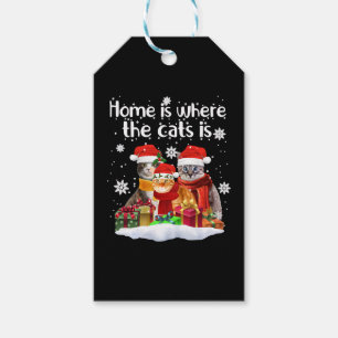 Cats In Snow Winter Santa Hat Kitten Christmas Gift Tags