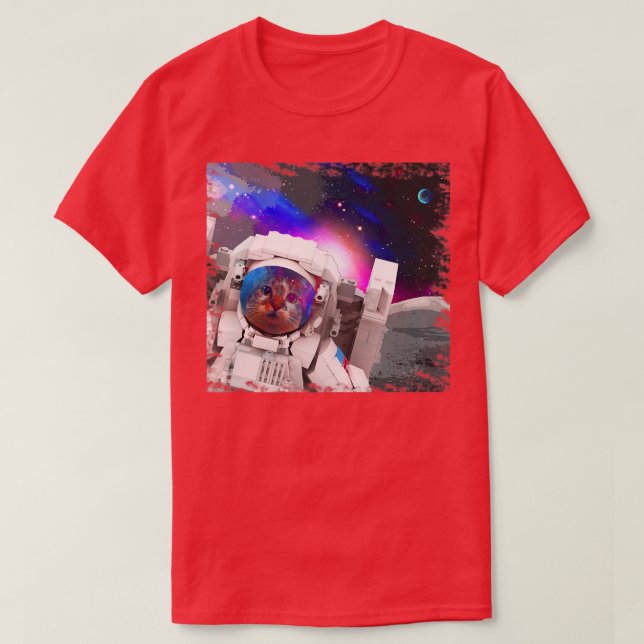 Cats In Space Astral Cosmic Design Astronaut Funny T-Shirt (Design Front)