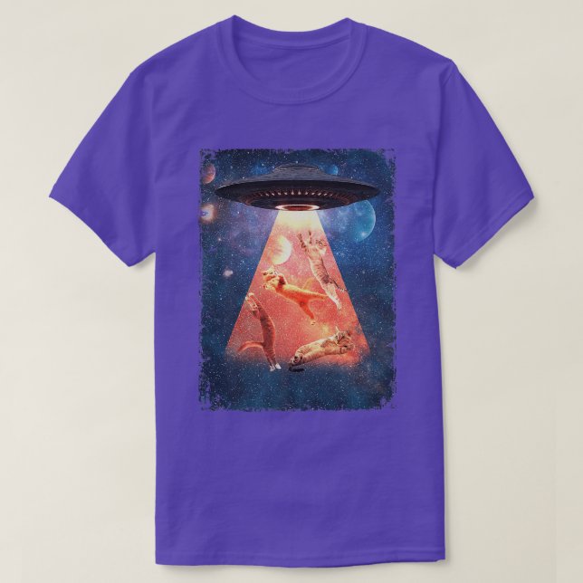 Cats In Space Astral Cosmic UFO Astronaut Funny Ga T-Shirt (Design Front)