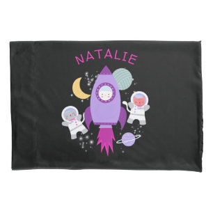 Cats In Space Astronaut Kittens Rocket Ship Girls Pillowcase
