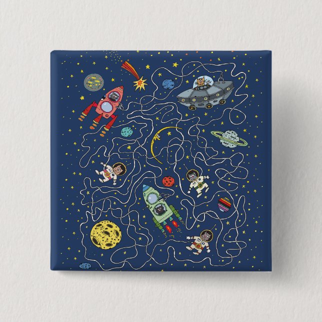 Cats in space button (Front)