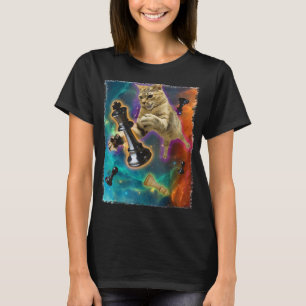 Cats in Space Chess Set Pieces T-Shirt