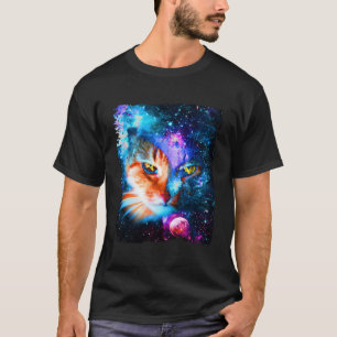 Cats In Space Galaxy Funny Silly Kitty Cosmic Anim T-Shirt