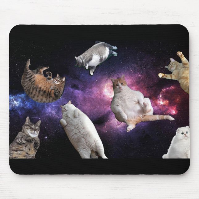 Cats In Space Mouse Pad (Front)