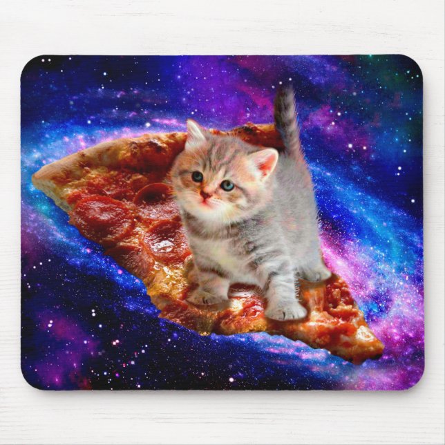 Cats in space pizza mouse mat (Front)