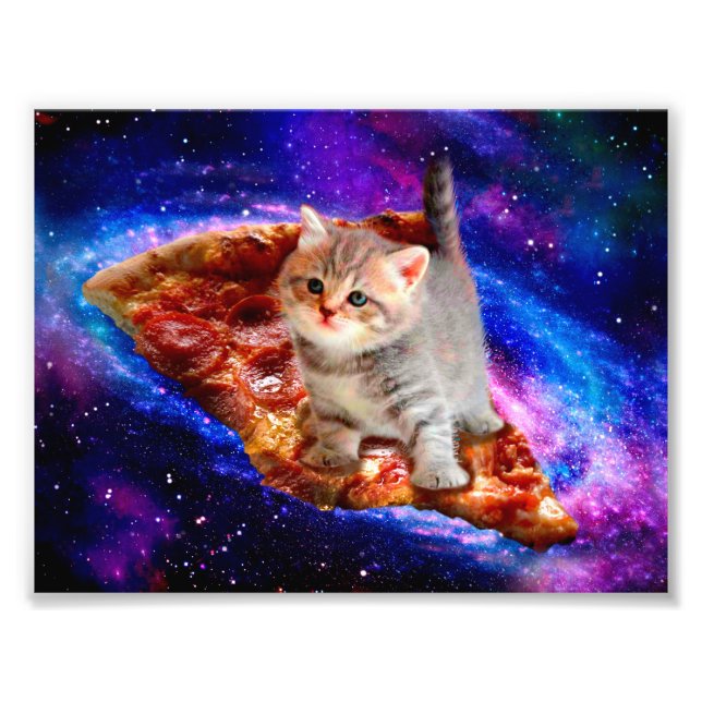 Cats in space pizza photo print (Front)