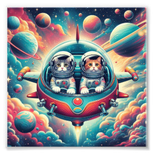 Cats in space poster! photo print