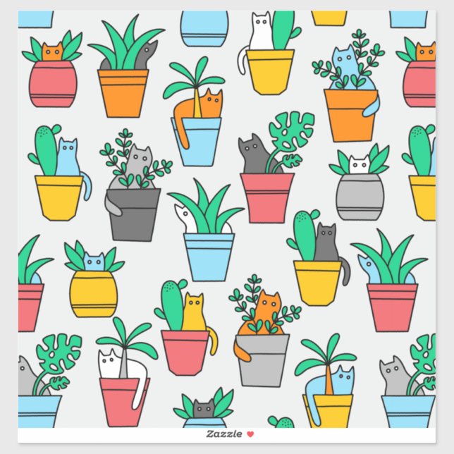 Cats in the flowerpots (Sheet)