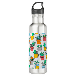 Cats in the flowerpots 710 ml water bottle