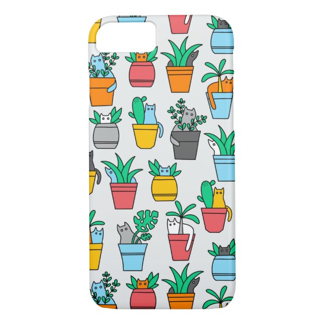 Cats in the flowerpots Case-Mate iPhone case (Back)