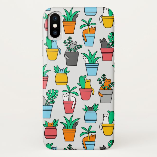 Cats in the flowerpots Case-Mate iPhone case (Back)