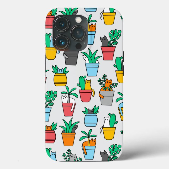 Cats in the flowerpots Case-Mate iPhone case (Back)