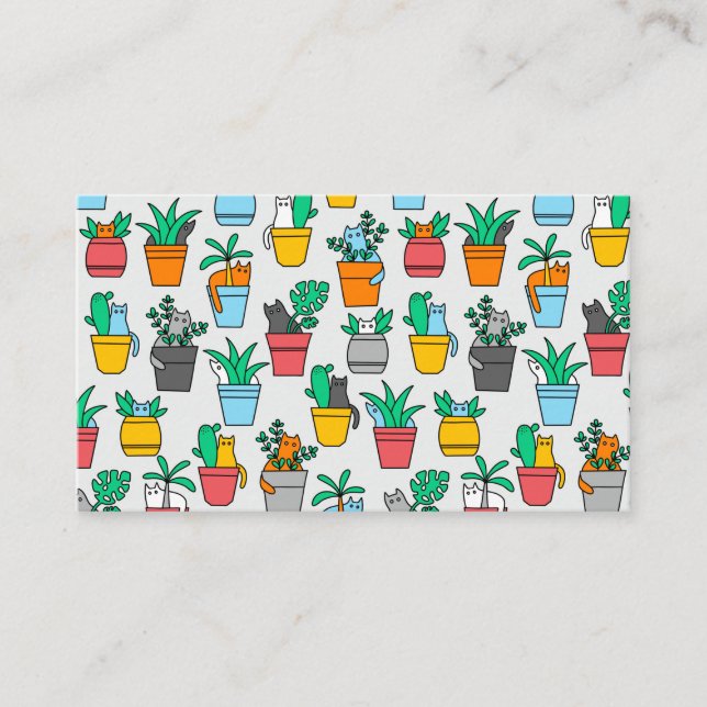Cats in the flowerpots enclosure card (Front)