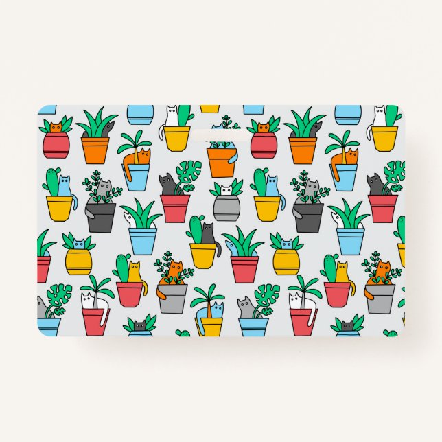 Cats in the flowerpots ID badge (Front)