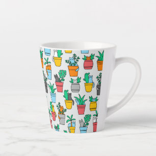 Cats in the flowerpots latte mug