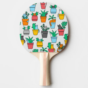 Cats in the flowerpots ping pong paddle